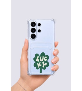 Samsung Galaxy S26 Ultra Kartlıklı Lucky Yonca Desenli Kılıf