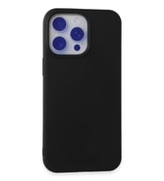 Mey İthalat® iPhone 15 Pro Max Kılıf Nano içi Kadife Silikon - Siyah