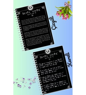 Death note light yagami defter seti 2 adet A4 boyutu 21*30 çizgili + kareli 60 syf