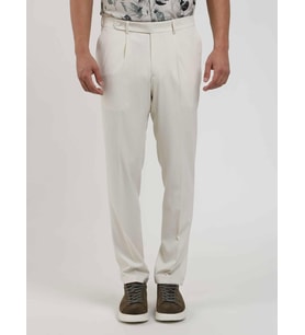 Dufy Bej Erkek Slim Fit Düz Pileli Pantolon - 104463