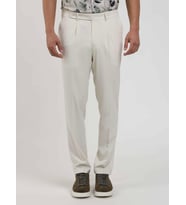 Dufy Bej Erkek Slim Fit Düz Pileli Pantolon - 104463