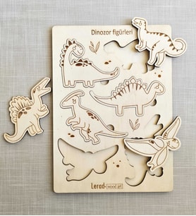 LeradLazerArt  Lazer kesim eğitici çocuk dinozor figürleri bulmaca .Yapboz Seti Hediye Hobi. Çocok Puzzle