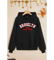 Çocuk Brooklyn Baskılı Sweatshirt (Siyah)