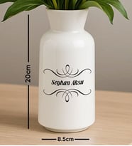 BK Gift Kişiye Özel İsimli Seramik Vazo-6, Ev Hediyesi, Ofis Hediyesi, Sevgiliye Hediye