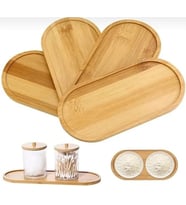 Oval Doğal Bambu Sunum Tabağı - 23x12 cm Yuvarlak Hatlı Düz Servis Tepsisi - Sushi, Tatlı ve Kahve Sunumluk