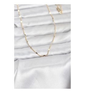Mey İthalat® CM 14K Gold Renk Ezme Kalp Detaylı 60 cm Zincir Kadın Kolye