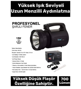 Premium 3 Modlu 300 Metre Menzilli Taşıma Askılı Beyaz Aydınlatma Işık Profesyonel Büyük Avcı Feneri