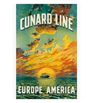Cunard Ocean Lıner Europe Amerika Tablo Ahşap Poster Dekoratif