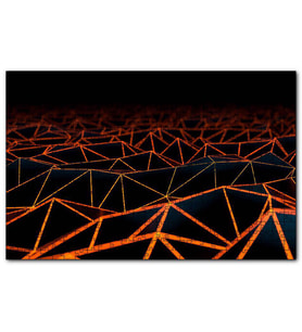 Turuncu Üçgen Oluşan 3D Yüzey 120 Parça Puzzle Yapboz MDF (Ahşap)