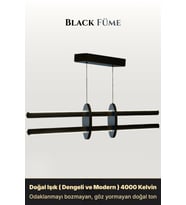 Halo Füme Lineer LED Sarkıt Avize – Kumandalı Dim Edilebilir – Yukarı & Aşağı Işık