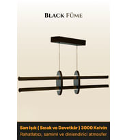 Halo Füme Lineer LED Sarkıt Avize – Kumandalı Dim Edilebilir – Yukarı & Aşağı Işık