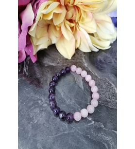 8 MM AMETİST , PEMBE KUVARS BİLEKLİK