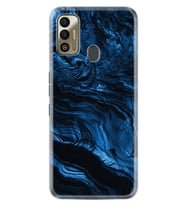 Tecno Spark 7T Kılıf Resimli Desenli Baskılı Silikon Kılıf Blue MArble 1379