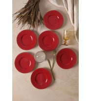 Keramika Kırmızı Rice Pasta Tabağı 21 Cm 6 Adet 506