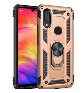 Huawei Y7 Prime 2019 Kılıf Metal For Car Yüzüklü Standlı Military Ring Serisi (Altın)