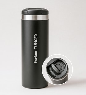 Kişiye Özel Siyah Termos 450 ML