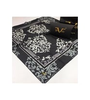 Mandala Desen Black Seri Twill Eşarp Eşarp Askısı ile Birlikte 90x90 cm Siyah-90