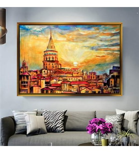 Altın Çerçeveli dekoratif tablo l985 (Gold)