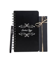 Kişiye Özel Desenli Ahşap Defter ve Kalem Seti