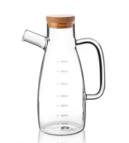 650 Ml Bambu Kapaklı Cam Yağdanlık Royaleks-70086