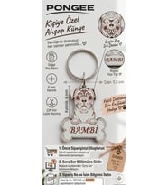 PONGE Ahşap Köpek Künyesi, Köpek Isimlik, Köpek Kedi Tasması, Köpek Madalyonu