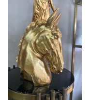 Dekoratif At Kafası Büst Büyük Boy Heykeli Başı (Gold)