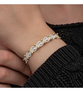 Premium 925 Ayar İthal Gümüş Kazaziye Örgü Bileklik