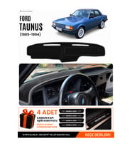 FORD TAUNUS (1985-1994) Uyumlu Torpido Örtüsü Torpido Kılıfı - Siyah Gri