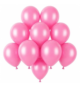 Pembe Renk Lateks Pastel Balon (13 cm) - 10 Adet