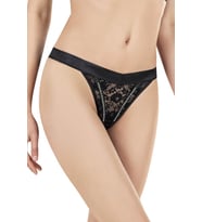 X-Lady Bayan Taşlı Dantel Bikini Külot Slip Siyah 1650
