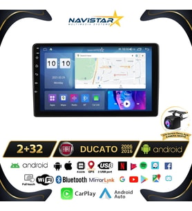 Fiat Ducato 2006-2016 Model 2GB + 64GB Android 13 Kablosuz Carplay Navigasyon Multimedya Sistemi
