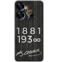 Realme C55 Kılıf HD Desen Baskılı Kılıf - Atatürk Ahşap İmza
