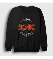Presmono Unisex Siyah High Voltage AC/DC Sweatshirt 6329tt