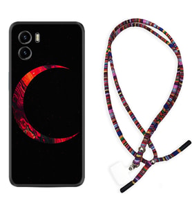 Vivo Y15S Y32 Y33S Y51 Y53S Kılıf Boyun Asklı Rasta Silikon Red Moons 1747