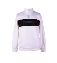 Trender Parçalı Yarım Fermuarlı Beyaz Erkek Sweatshirt 227