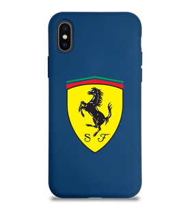 Apple iPhone X Uyumlu Lansman Kılıf Ferrari Tasarımlı Altı Kapalı İçi Kadife Kaplı  Kapak (Şeffaf)