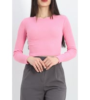 Kaşkorse Bisiklet Yaka Crop Body Pembe - 19345.1567. (Karışık)