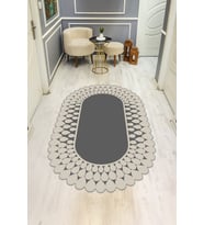 Modern Desenli Lazer Kesim Dijital Baskı Kaymaz Taban Halı H0423