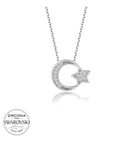 Swarovski Taşlı Gümüş Ayyıldız Bayan Kolye