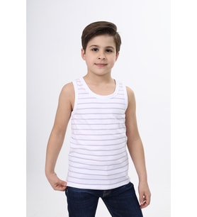 Toontoy Erkek Çocuk Çizgili Atlet (Açık Lila)
