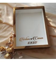 30x40 Cm 7 cm Bronz Pleksi Kaplı Gül Anı Çerçevesi! Gül Kutusu-HKM  Ticaret(Fotoğraf Hediye)