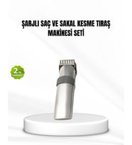 Şarjlı Saç Sakal Kesme Makinesi – Paslanmaz Çelik Bıçak, Ayarlanabilir Başlık