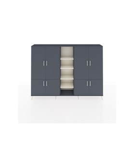 Arges Dolap 14 Raflı 8 Kapaklı 220x30x163 Antrasit-Antrasit/Aytaşı