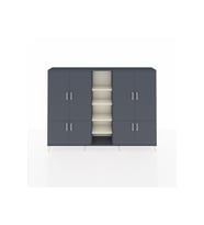 Arges Dolap 14 Raflı 8 Kapaklı 220x30x163 Antrasit-Antrasit/Aytaşı