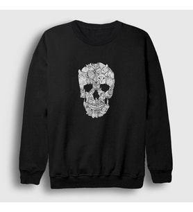 Presmono Unisex Siyah Cat Kedi Skull Kurukafa Sweatshirt 348631tt