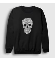 Presmono Unisex Siyah Cat Kedi Skull Kurukafa Sweatshirt 348631tt