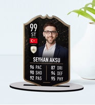BK Gift Kişiye Özel Ahşap Biblo Futbolcu Kartı-12