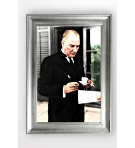 Gümüş Çerçeveli Atatürk Tablo cv1126