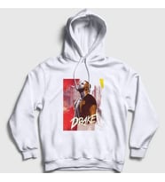 Presmono Unisex Beyaz Poster Drake Kapüşonlu Sweatshirt 325687tt