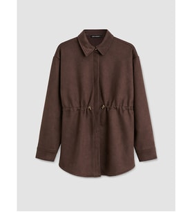 LCW Modest Kahverengi Süet Görünümlü Oversize Kadın Sweatshirt Tunik